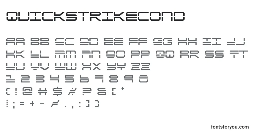 Czcionka Quickstrikecond – alfabet, cyfry, specjalne znaki