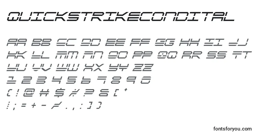 Шрифт Quickstrikecondital – алфавит, цифры, специальные символы