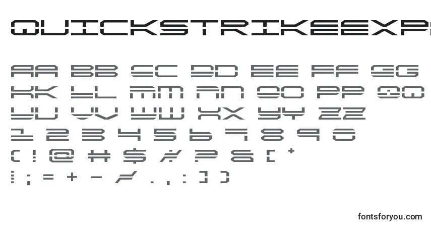 Schriftart Quickstrikeexpand – Alphabet, Zahlen, spezielle Symbole