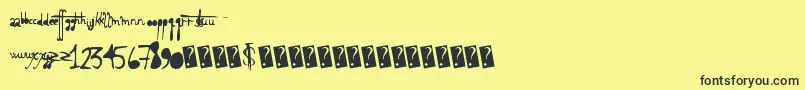 Holyscriptacular Font – Black Fonts on Yellow Background