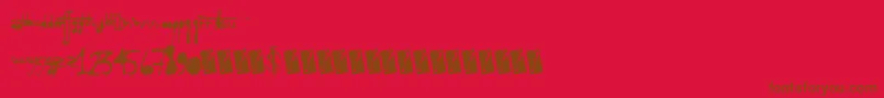Holyscriptacular Font – Brown Fonts on Red Background