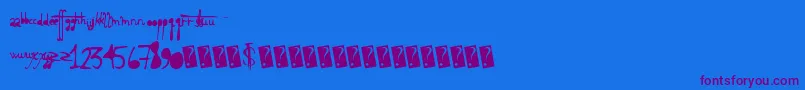 Holyscriptacular Font – Purple Fonts on Blue Background
