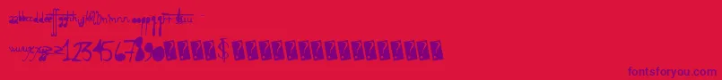 Holyscriptacular Font – Purple Fonts on Red Background