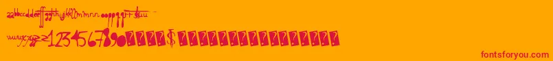 Holyscriptacular Font – Red Fonts on Orange Background