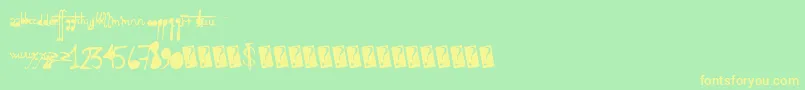 Holyscriptacular Font – Yellow Fonts on Green Background