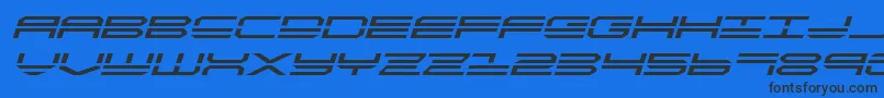 Fonte quickstrikeexpandital – fontes pretas em um fundo azul