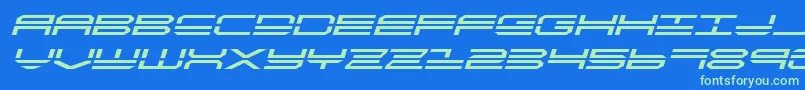 quickstrikeexpandital Font – Green Fonts on Blue Background