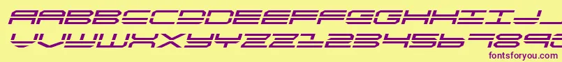 quickstrikeexpandital Font – Purple Fonts on Yellow Background