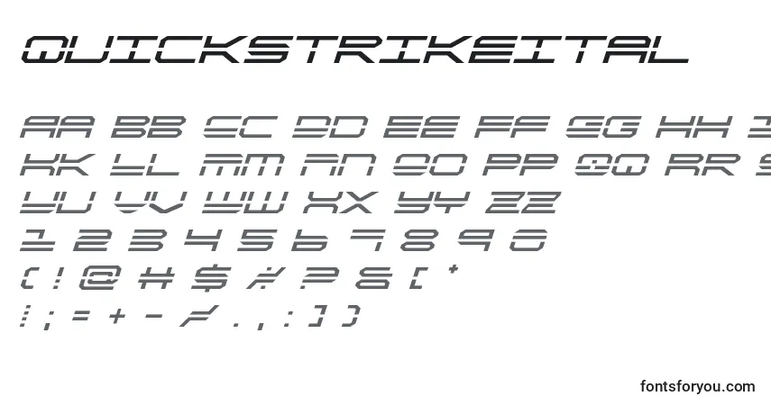 Quickstrikeitalフォント–アルファベット、数字、特殊文字