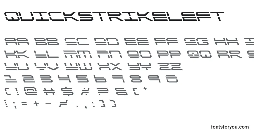 Quickstrikeleft Font – alphabet, numbers, special characters