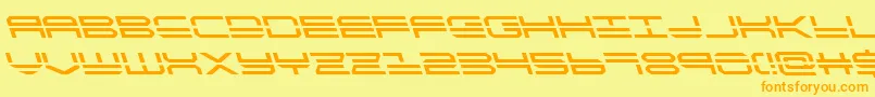 quickstrikeleft-Schriftart – Orangefarbene Schriften auf gelbem Hintergrund