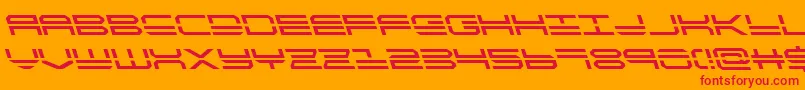 フォントquickstrikeleft – オレンジの背景に赤い文字