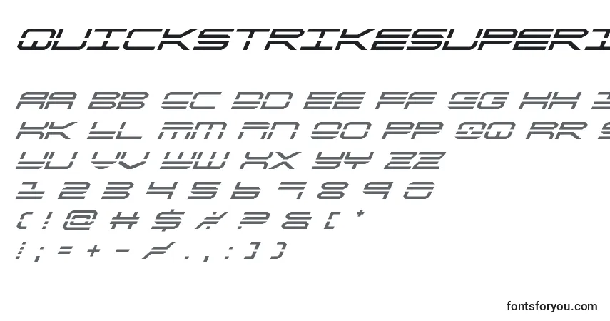 Шрифт Quickstrikesuperital – алфавит, цифры, специальные символы