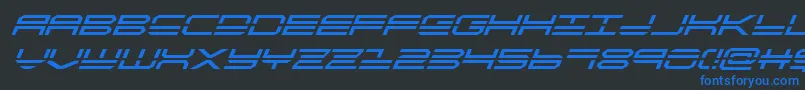 Weitere Informationen zur quickstrikesuperital-Schriftart quickstrikesuperital-Schriftart – Blaue Schriften auf schwarzem Hintergrund