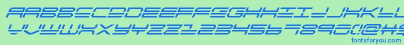 Шрифт quickstrikesuperital – синие шрифты на зелёном фоне