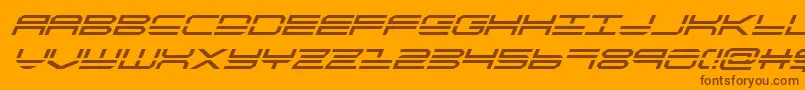quickstrikesuperital-Schriftart – Braune Schriften auf orangefarbenem Hintergrund