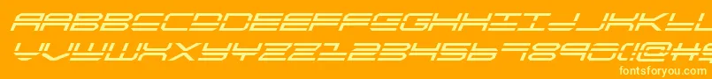 Fonte quickstrikesuperital – fontes amarelas em um fundo laranja