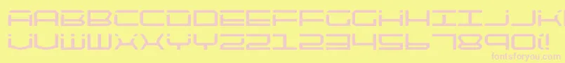 quicktech-Schriftart – Rosa Schriften auf gelbem Hintergrund