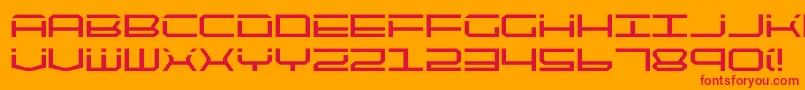 quicktech-Schriftart – Rote Schriften auf orangefarbenem Hintergrund