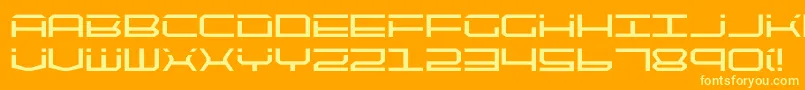quicktech Font – Yellow Fonts on Orange Background