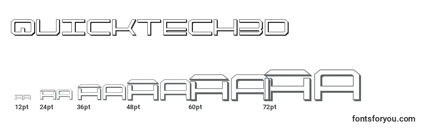 Größen der Schriftart Quicktech3d