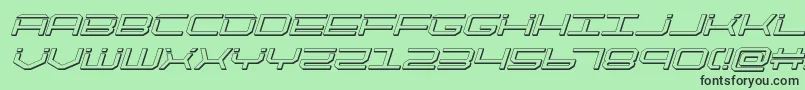 quicktech3dital Font – Black Fonts on Green Background