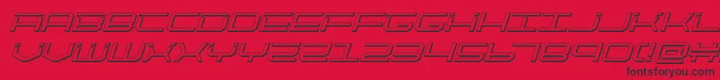 フォントquicktech3dital – 赤い背景に黒い文字