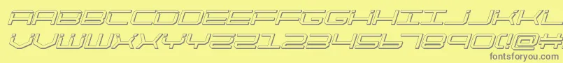 quicktech3dital Font – Gray Fonts on Yellow Background