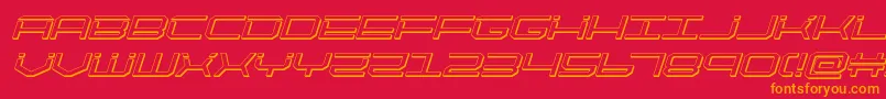 Police quicktech3dital – polices orange sur fond rouge
