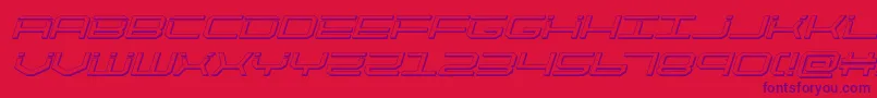 quicktech3dital-Schriftart – Violette Schriften auf rotem Hintergrund