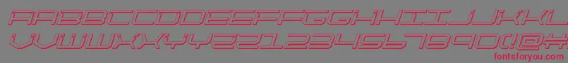 フォントquicktech3dital – 赤い文字の灰色の背景
