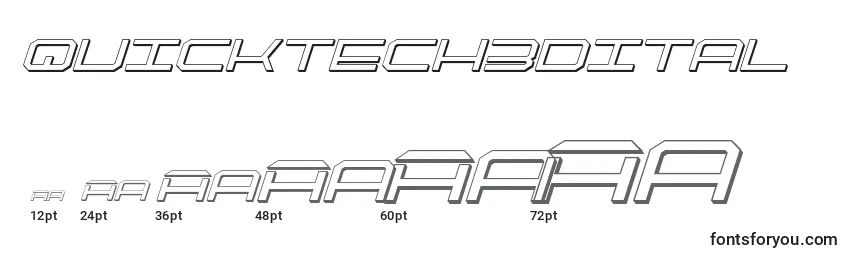 Размеры шрифта Quicktech3dital