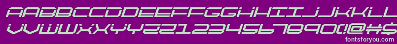 quicktechboldital Font – Green Fonts on Purple Background