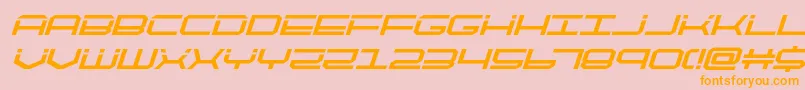 quicktechboldital Font – Orange Fonts on Pink Background