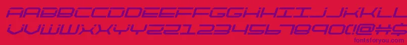 quicktechboldital Font – Purple Fonts on Red Background