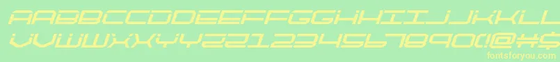 quicktechboldital Font – Yellow Fonts on Green Background