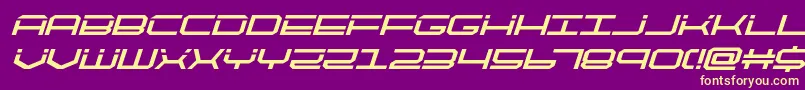 quicktechboldital Font – Yellow Fonts on Purple Background