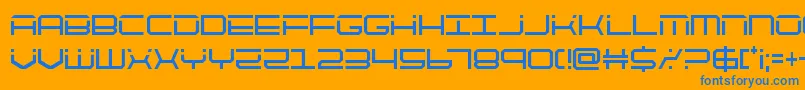 quicktechcond Font – Blue Fonts on Orange Background