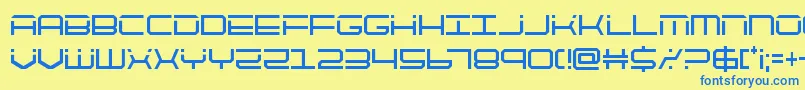 quicktechcond Font – Blue Fonts on Yellow Background