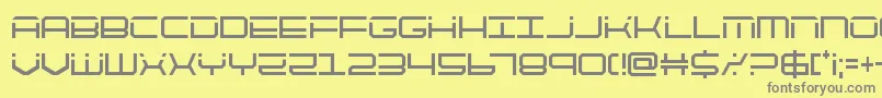 quicktechcond-Schriftart – Graue Schriften auf gelbem Hintergrund