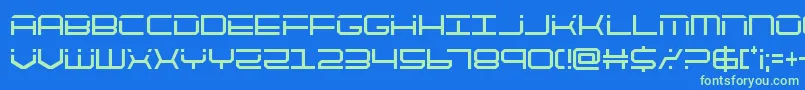 quicktechcond Font – Green Fonts on Blue Background