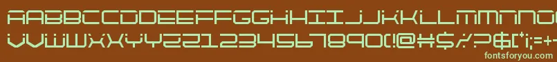 quicktechcond-fontti – vihreät fontit ruskealla taustalla