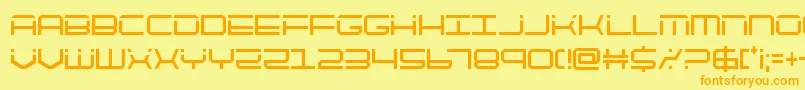 Czcionka quicktechcond – pomarańczowe czcionki na żółtym tle