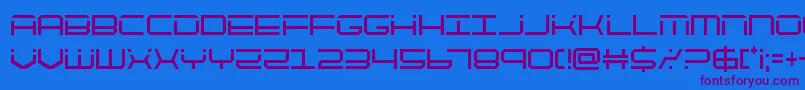 quicktechcond Font – Purple Fonts on Blue Background