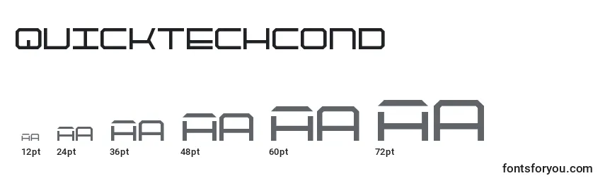 Размеры шрифта Quicktechcond