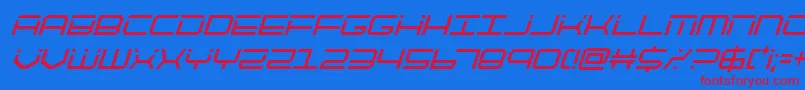 quicktechcondital Font – Red Fonts on Blue Background