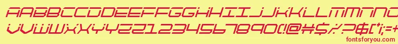 quicktechcondital Font – Red Fonts on Yellow Background