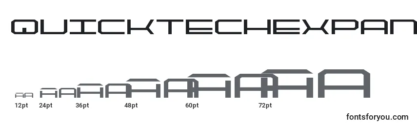 Größen der Schriftart Quicktechexpand