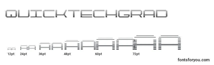 Größen der Schriftart Quicktechgrad