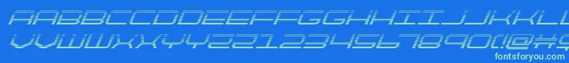 Fonte quicktechgradital – fontes verdes em um fundo azul